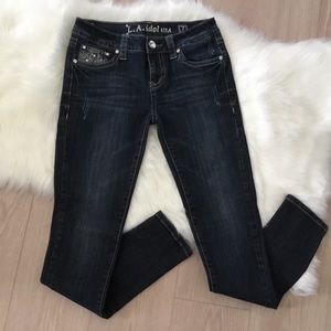 LA IDOL Slim Fit Embellished Jeans -Size 7